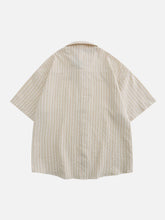 Small Flower Pendant Stripes Short Sleeve Shirt